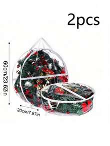 Christmas Transparent Home Storage Organizer Foldable Storage Bag With Zipper And Handles, Christmas Party And All-Season Home Decor Storage - Clear - View 9