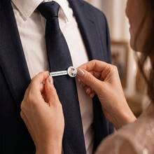 Personalized Photo Tie Clip, Christmas Gift, Gift For Husband, Engravable, Gift, Gold Or Silver Plated Custom Engraved Tie Clip, Gift, Suitable For Father, Groom Or Husband's Wedding Keepsake - Multicolor - View 7