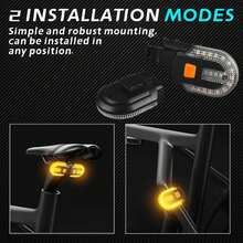 1Set Rechargeable Bike Tail Light With Turn Signals, USB Charging,Remote Control 5 Lighting Modes,Split Bike Turn Signals, Waterproof Bicycle Rear Light For Night Riding, Mountain Cycling And Road Safety - default - View 4