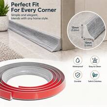 1PC 9.5FT Self Adhesive Corner Trim Strip TPE Flexible Wall Edge Molding, Waterproof Inner Corner Line For Wall Floor Joint, Dustproof Decorative Cove Trim, Easy Clean PVC Style Trim For Kitchen Bathroom Living Room Home Decoration - Multicolor - View 8