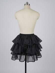 Women's 3-Layer Tulle Puff Skirt, High Waist Elastic Fluffy Mini Petticoat, Suitable For Halloween, Cosplay And Dance - Multicolor - View 3