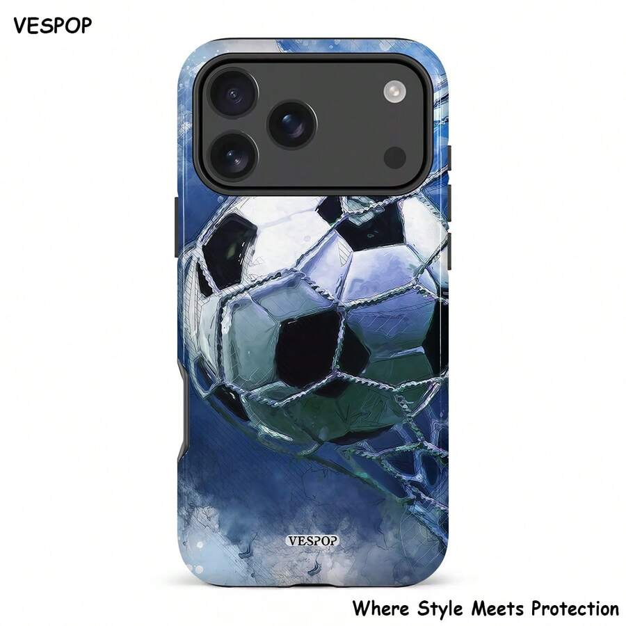 VESPOP Soccer Themed Elements Fashion Phone Case - Compatible With Iphone 18/17/16/15/14/13/12/11 Pro Max/Pro Plus/12 Mini/13 Mini, Compatible With Galaxy S26 S25 S24 S23 S22 S21 Plus Ultra, Compatible With Pixel 8 9 10 PRO - Mixed Color 1 - View 1