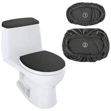 1 Set (2pcs) Super Soft Toilet Seat Cover And Tank Lid Decorative Protective Cover Set, Toilet Seat Cover And Dust Cover, Elastic Toilet Seat Cover With Elastic Base, Machine Washable, Suitable For Most Toilet Tanks And Toilet Seats, Home Decor - Multicolor - View 10