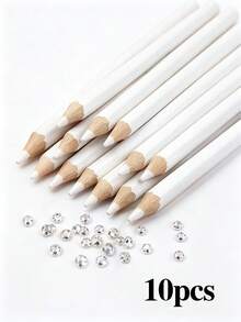 Rhinestone Wax Pencil, Rhinestone Pickup Pen Set, Crystal Gemstone Pickup Tool, DIY Nail Art Decoration Stud Pickup Pen (White) - A - View 17