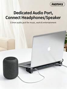 REMAX HY41-T10 60Hz Stand Version Type-C 10-In-1 Docking Station USB 3.0 Hub HDMI/Audio/Network Port Adapter For Laptop Huawei Computer Stand Converter - View 9