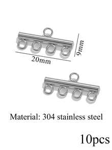 10 Per Pack Stainless Steel Multi-Layer Chain Clasp Connectors DIY Jewelry Accessories Connectors - Silver - View 10