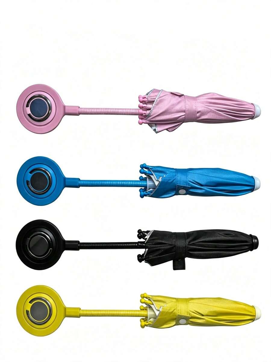 1pc Hands-Free Magnetic Phone Umbrella Sunshade, Mini Foldable Outdoor Sun Shade With Adjustable Shaft, Summer Travel Essential, Portable Accessory For Cycling, Commuting, Hiking & Daily Outdoor Activities.Phone Rain Sun Protector,Decorative Fittings - Multicolor - View 1