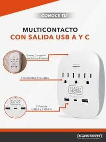 black & decker Adapters & Multi-Outlets - US A Type Plug(110-127V) - View 3