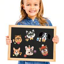 somoving 6/12pcs Cartoon Dog Stickers For Kids, DIY Dress-Up Stickers, Holiday Party Favor Bag Fillers, Classroom Craft Stickers - Multicolor - View 6