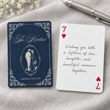 1pc Personalized Custom Wedding Poker Cards,Custom Names Date Vintage Couple Sketch Playing Cards,Wedding Favor Souvenir Gift,Wedding Table Decoration - Multicolor - View 11