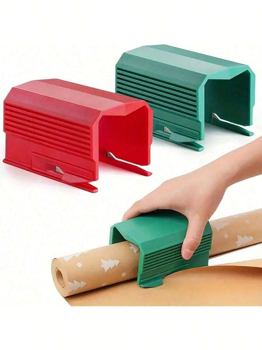 Dao cắt giấy gói quà Giáng Sinh lưỡi cắt độ chính xác cao, dụng cụ cắt thủ công DIY làm scrapbook, máy cắt giấy trượt cầm tay, quà sinh nhật/văn phòng gia đình, không dùng pin, hiệu quả chính xác, màu ngẫu nhiên