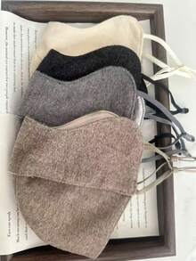 MESHUOKAI Women's Soft Wool Blend Winter Face Mask, Windproof Warm Adjustable Ear Hook Face Shield, Breathable For Cold Weather Outdoor Travel Holiday Daily Accessory - Multicolor - View 5