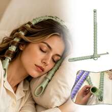 4-Piece Set Of Silicone Non Heat Convenient Hair Curler For Lazy People's Sleep Shaping Hair Clip, Divine Tool For Big Wave Non Heat Curling Iron Styling Hair Braiding - Mint Green - View 9