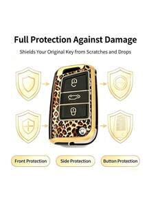 2PCS New Leopard Print TPU Soft Shell Car Key Cover + Leopard Print Leather Rope Keychain, Multiple Styles Available, Suitable For Various Scenarios, Minimalist Business Style, Scratch-Resistant, Anti-Drop + 0.1mm Ultra-Thin Ultra-Quiet | 3-Button Folding Precise Fit For Compatible Models (Includes Installation Screwdriver), Anti-Drop, Wear-Resistant, Portable Design, 360° Signal Protection, Anti-Fingerprint Coating, Long-Lasting Like New [Please Check Detail Page For Compatible Models] - Leopard Print #10 - View 7