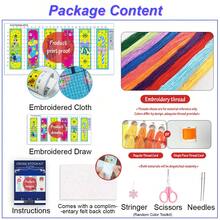 14CT Printed Cross-Stitch Bookmark Kit Includes 6 Bookmarks, Dragons Of Different Attributes, Along With Instructions, Embroidery Floss, Fabric, And An Embroidery Needle. For Beginners And Craft Enthusiasts. - Dragons - View 11