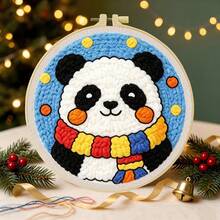 DIY 初學者衝花刺繡套件：包含針、線、說明書、繡框、印有卡通動物圖案的布料。創意手工牆飾或禮物。2D 平面衝花針套組。入門/趣味/放鬆套件。20x20cm (7.87x7.87 英吋)。 - 卡通動物 - 查看 15