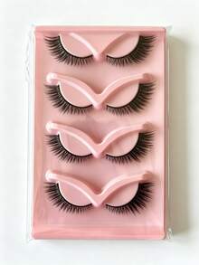 New Cat Eye False Eyelashes 3D Natural Transparent Band Fluffy Soft Criss-Cross 5 Pairs Cartoon Style Thin Natural Eyelash Extension Makeup - View 8