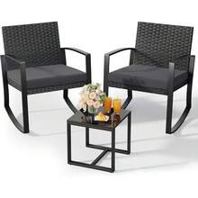 Outdoor Table & Chair Sets - Black - View 1