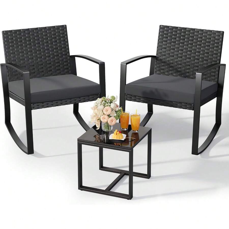 Outdoor Table & Chair Sets - Black - View 1