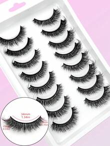 Asiteo 8 Pairs Luxury Cat Eye Fluffy Thick Faux Mink False Eyelashes, Voluminous & Dramatic, Messy Lightweight Look, Reusable, Easy To Wear, Suitable For Daily Makeup, Shopping And Outings - Black - View 6