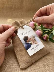 Customizable Photo Gift Tags With Jute Twine, Suitable For Wedding Favors, Bridal Shower, Anniversary, Party Decor And Holiday Gift Wrapping - Multicolor - View 10