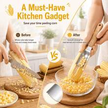 1/2pcs Wooden Handle Corn Stripper Tool, Stainless Steel Corn Kernel Remover With Riveted Handle, Manual Corn Peeler & Cob Scraper For Fresh Corn, Kitchen Cooking Tool - Multicolor - View 5