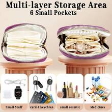 Mini Travel Jewelry Organizer Case With Tassel, Zipper Jewelry Storage Pouch For Earrings, Rings, Necklaces & Bracelets, Portable Gift For Women - Multicolor - View 5