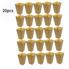 4.52 Inch Cardboard Goodie Boxes, Movie Night Popcorn Bags, Kraft Packaging Containers, Perfect For Home Date Nights And Birthday Party Favors - Apricot - View 7