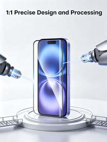 2片裝全螢幕黑色邊框鋼化玻璃螢幕保護貼，相容 iPhone 系列，HD 高清、9H 硬度、防刮防指紋、無氣泡螢幕貼膜，易安裝手機配件 - 無色 - 查看 2