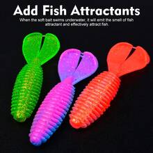 PRO BEROS SUNLURE 6pcs Soft Bait Set, Fishing Lures, Dual-Color Realistic Hook Baits For Fathead Minnow, Pike, And Other Fish. Made Of Durable PVC Plastic, Suitable For Bass, Sea Bass, Saltwater And Freshwater Fish - Multicolor - View 7