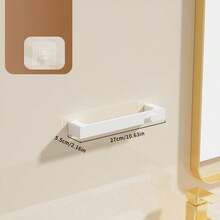 1pc No Punching Wall-Mounted Bathroom Shelf, Plastic Storage Rack For Slippers Shoes Towel And More, Multi-Functional Storage Organizer, Waterproof&Moisture Proof Towel Holder Hanger, Shoes Rack,Space-Saving Easy Installation Shoes Organizer - Multicolor - View 18
