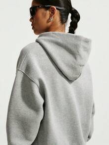 Nike Women's AS W NK STDO FLC MW OS FZ HDY Knit Sweatshirt Jacket IM8085-063 - Grey - View 4