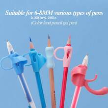 1 Box Set Of Posture Correction Writing Grip Pencil Holders, Includes 5 Different Pencil Grips For Correcting Grip Posture, Office And School Supplies - 1 Set - View 3