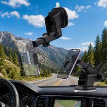 xnyocn Magnetic Car Navigation Holder With Vacuum Suction, Foldable, Rotatable, Universal Desktop Holder, 360-Degree Rotation, Super Strong Magnetic Attraction, Can(Adhere) Even On Rough Surfaces, Made Of High-Quali - Black - View 2