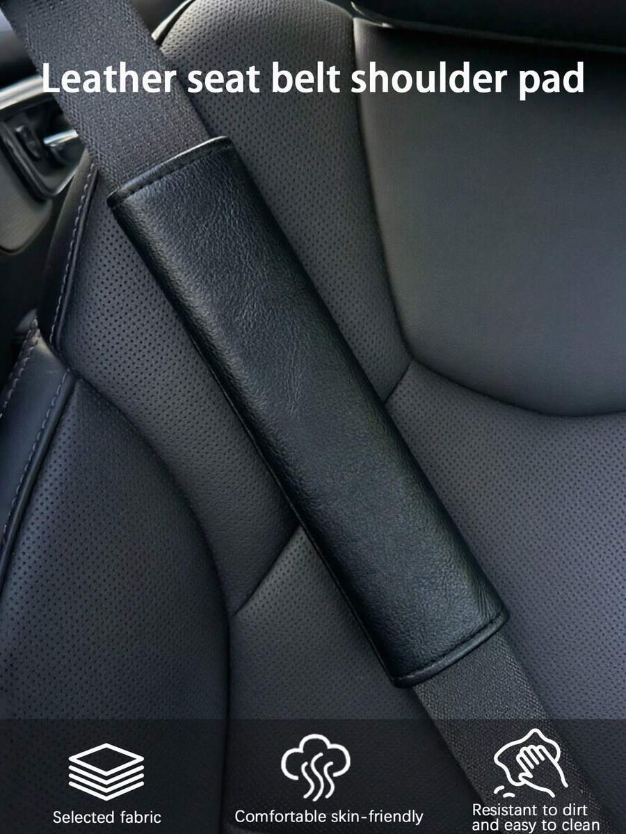 2pcs Car Seat Belt Shoulder Pads, Premium All-Season Universal Extended Seat Belt Covers, 1 Pair For Car Interior - A - View 1