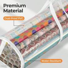 2X Wrapping Paper Storage Bag Gift Wrap Storage Bags Decorative Papers Organizer - A - View 4