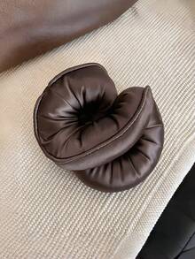 1Pc Luxury Padded Satin Scrunchie, Simple High Elastic Hair Tie, Soft Sleep Hair Scrunchie For Women Bun Hairstyle - Multicolor - View 9