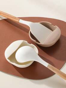 PP Thickened Polypropylene Material Macaron Color Minimalist Solid Color Countertop Oil Stain Isolation Stackable Space-Saving Design Suitable For Housewives And Kitchen Enthusiasts Multi-Functional Soup Spoon Rack Pot Spatula Holder Compact Doesn't Take Up Counter Space Holds Spatulas Spoons Chopsticks Kitchen Cooking Gadget Stable And Durable Random Color - Color: Random - View 9