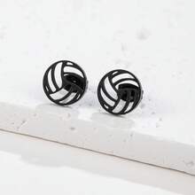 1Pair New Sports Small Volleyball Earrings Stainless Steel Fashion Sports Jewelry - GED241 - View 4