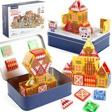 100Pcs Farm Magnetic Tiles Toy For Kid,Magnetic DIY STEM Block Set,Brain Game Educational Toy For Child,Size 3.75cm Mini Magnet Building Block Toy - Multicolor - View 4