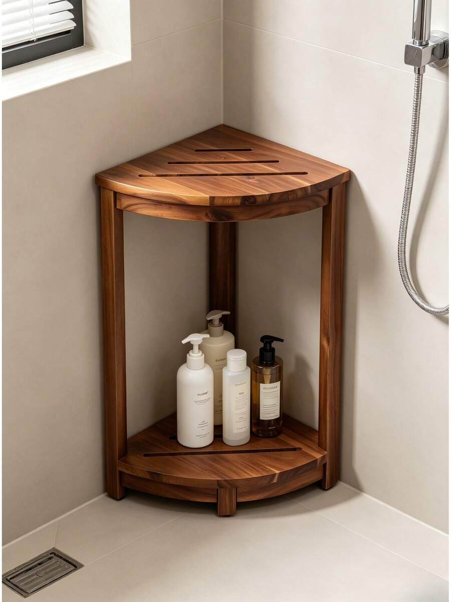 Bathroom Support Seating - Acacia Wood. - View 1