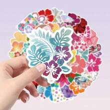 50 pièces Autocollants à motif floral tropical pour scrapbooking, journal, ordinateur portable, pare-chocs, planche à roulettes, bouteille d'eau, ordinateur, téléphone et plus encore, ajoutez du plaisir à votre vie, cadeau d'anniversaire, cadeau de Pâques, cadeau de Noël, cadeau de la Saint-Valentin, choix de cadeau parfait pour la rentrée scolaire - 50 - Voir 2