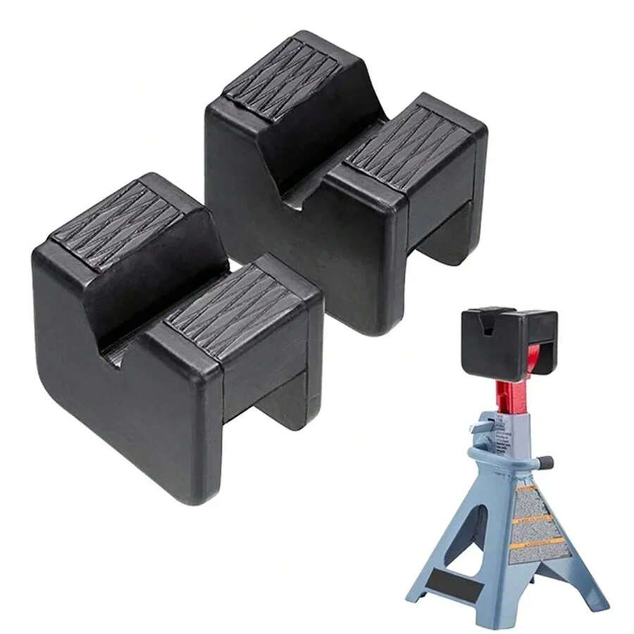 Almohadilla de goma universal para gato hidráulico de suelo, adaptador para gato, almohadilla de goma con ranuras, protector de chasis, herramienta de reparación para gatos de coche, almohadilla universal para gatos de elevación automotriz, para reparación de coches, camiones, SUV y motocicletas. - 1 - Ver 1