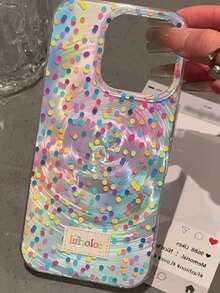 1pc Laser Swirl Ins Korean Style Colorful Polka Dot Phone Case Compatible With Iphone 18 Pro Max/18 Pro/17 Pro Max/17 Pro/17/16 Pro/16/16 Pro Max/15 Pro/15 Pro Max/IMD Printed 14 Pro/14 Pro Max/14/13 Pro Max/13 Pro/13/12 Pro Max/11 Protective Cover, Unique Non-Clashing Cartoon Girly Design, Smooth Texture, Popular Holiday, Birthday, Halloween Gift - Multicolor - View 3