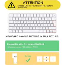 1pc Gradient Silicone Keyboard Cover Compatible With Apple Magic Wireless Bluetooth Keyboard MLA22LL/A A1644 2015 Released,EU English Layout,Ultra Thin,Dustproof,Gradient Pink/Grey/Blue/Purple/Rainbow - View 3