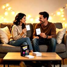 SMILE TALK Couples Icebreaker Conversation Card Game, 52 Fun Icebreaker Question Cards, Help Deeper Connection And Emotional Bond, Suitable For Date Night, Romantic Holiday Or Daily Conversation, Creative Gift For Boyfriend, Girlfriend, Husband Or Wife - Black - View 7