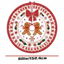 1pc Christmas Tree Skirt, Classic Snowflake Trim, Drawstring Closure, Round Christmas Tree Base, Winter Party And Home Holiday Decoration (Fits Standard Size Christmas Tree), Christmas Ornament, Christmas Tree Decoration - SDS - View 14