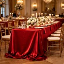 1pc Soft Satin Fabric, Suitable For Wedding Dress, DIY Crafts, Clothing, Draping, Sewing - Red - View 12