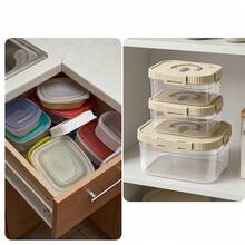 Multi-Functional Transparent Plastic Compartment Food Storage Box, Refrigerator Multi Grids Sealed Fresh-Keeping Box With Cover, Large Capacity Reusable Vegetables FruitsIngredient Container, Microwave Heatable, Kitchen Food Storage And Organization - Multicolor - View 6