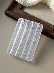 Khuôn silicon làm móng nghệ thuật hình nơ, khuôn trang trí móng dán DIY 3D ruy băng nơ mềm dập nổi - Nhiều màu - Xem 12
